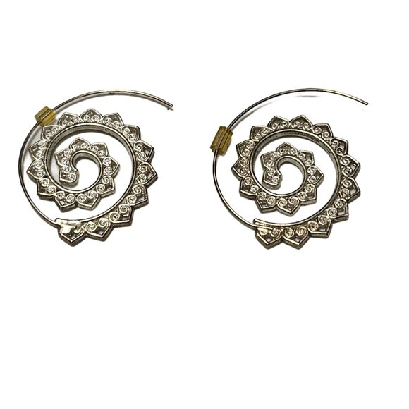 Vintage Boho Silver Gold Tone Disc Beaded Dangle Drop Earrings Fashion Jewelry - Picture 2 of 4